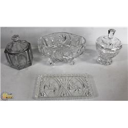 FLAT OF CRYSTAL DISHES