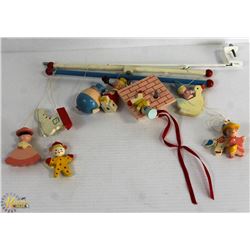 VINTAGE HAND PAINTED MUSICAL MOBILE BY IRMI AND
