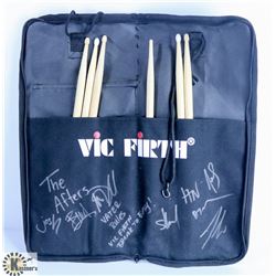 5 DRUM STICKS WITH SIGNED BOY.