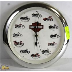HARLEY DAVIDSON WALL CLOCK 13.5" DIAMETER