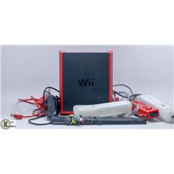 RED NINTENDO WII MINI SPECIAL WITH CORDS, 3