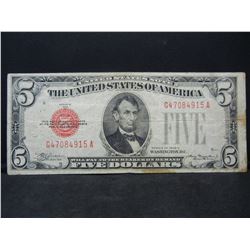 1928 C $5.00 Red Seal