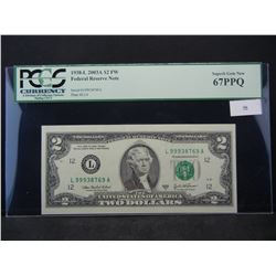 2003 A $2.00 Note PCGS 67PPQ