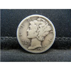 1921 D Mercury Dime VG+