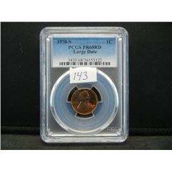 1970 S Lincoln Cent PCGS PR68RD Large Date
