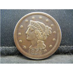 1854 Large Cent XF