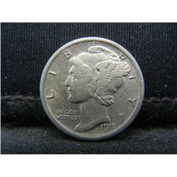 1918 Mercury Dime AU