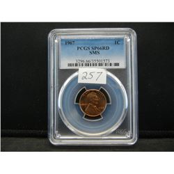 1967 Lincoln Cent PCGS SP66 RD