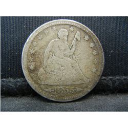 1855 Arrows Seated Quarter F