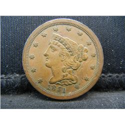 1851 Half Cent Strong details