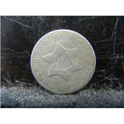 1853 Three Cent Silver F