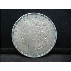 1921 D Morgan Dollar AU+