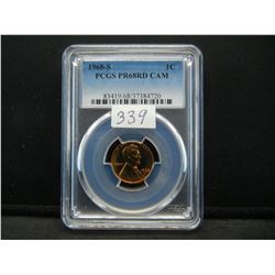 1968 S Lincoln Cent PCGS PR68RD Cameo
