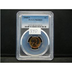 1968 S Lincoln Cent PCGS PR68 RD
