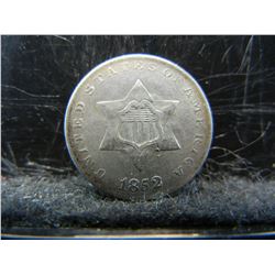 1852 Three Cent Silver XF Nice