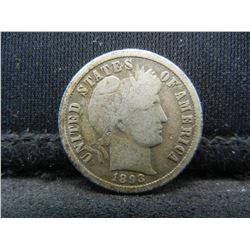 1893 O Barber Dime VG Semi Key Date