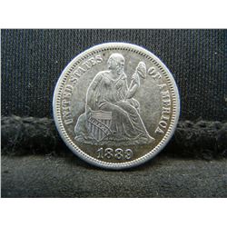 1889 Seated Dime AU
