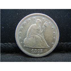 1875 S Seated Twenty Cent Piece XF