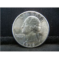 1936 Silver Washington Quarter Gem BU Very Frosty