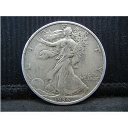 1936 United States Walking Liberty Silver Half Dollar