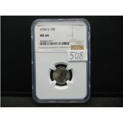 1954-S NGC MS66 United States Roosevelt Silver Dime