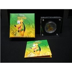 Disney Limited Edition 2014 Proof Colorized Pluto 1 Oz. .999 Silver Round