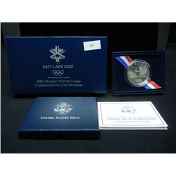 2002 United States Olympic Winter Games Uncirculated Silver Dollar in Original Packaging