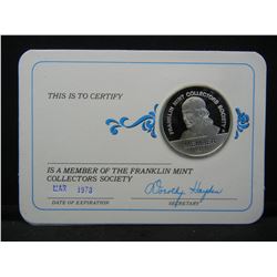 Franklin Mint Collectors Society Sterling Silver Round - 1977