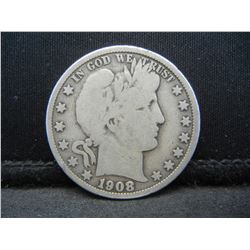 1908-O United States Barber Silver Half Dollar