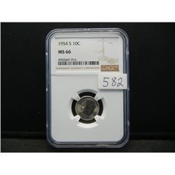 1954-S NGC MS65 United States Roosevelt Silver Dime