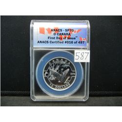2014 ANACS SP70 Canada First Day of Issue Silver $10 - Canadian Goose