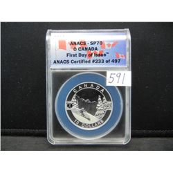 2014 ANACS SP70 Canada First Day of Issue Silver $10 - Skiing Canada Slopes