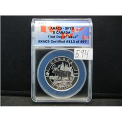 2014 ANACS SP70 Canada First Day of Issue Silver $10 - The Moose