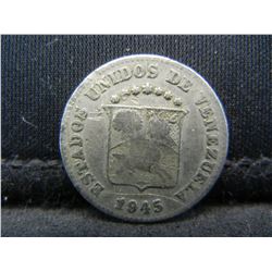 1945 SILVER VENEZUELA 5C