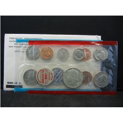 1969 US Mint P&D Uncirculated Coin Set - 40% Silver
