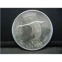 1967 Canadian Silver Dollar Gem Bu