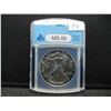 Image 1 : 1996 American Silver Eagle ANACS MS69 Awesome Colors Key Date