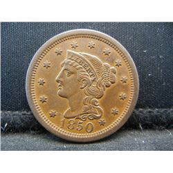 1850 Large Cent AU Nice