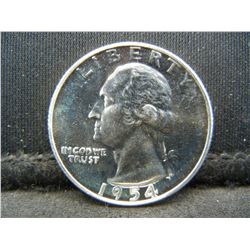 1954 Silver Washington Gem Proof Quarter Nice