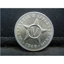 1946 Cuba Cinco Centavos Uncirculated Scarce