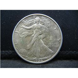 1936 D Walking Liberty Half Dollar XF/AU Better Date