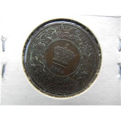 1864 Nova Scotia 1/2 Cent XF/AU Super Nice