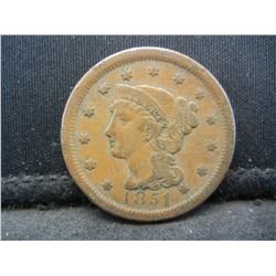 1851 Large Cent XF