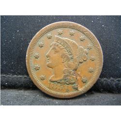 1854 Large Cent XF