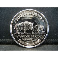 1 troy ounce silver round art bar