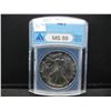 Image 1 : 1996 American Silver Eagle ANACS MS69 Awesome Colors Key Date