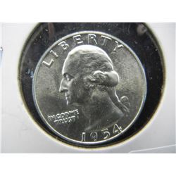 1954 Silver Washington Quarter Gem BU Blast White