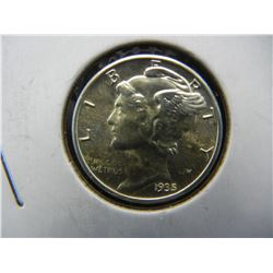 1935 Mercury Dime Gem BU Blast White