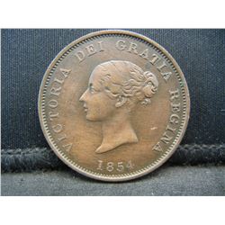 1854 New Brunswick One Penny Currency Nice