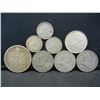 Image 1 : (4) Silver Canadian Quarters (3) Silver Dimes (1) Silver Half